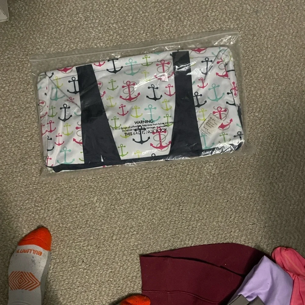 Thirty-One Nautical Print Utility Tote - Picture 1 of 5